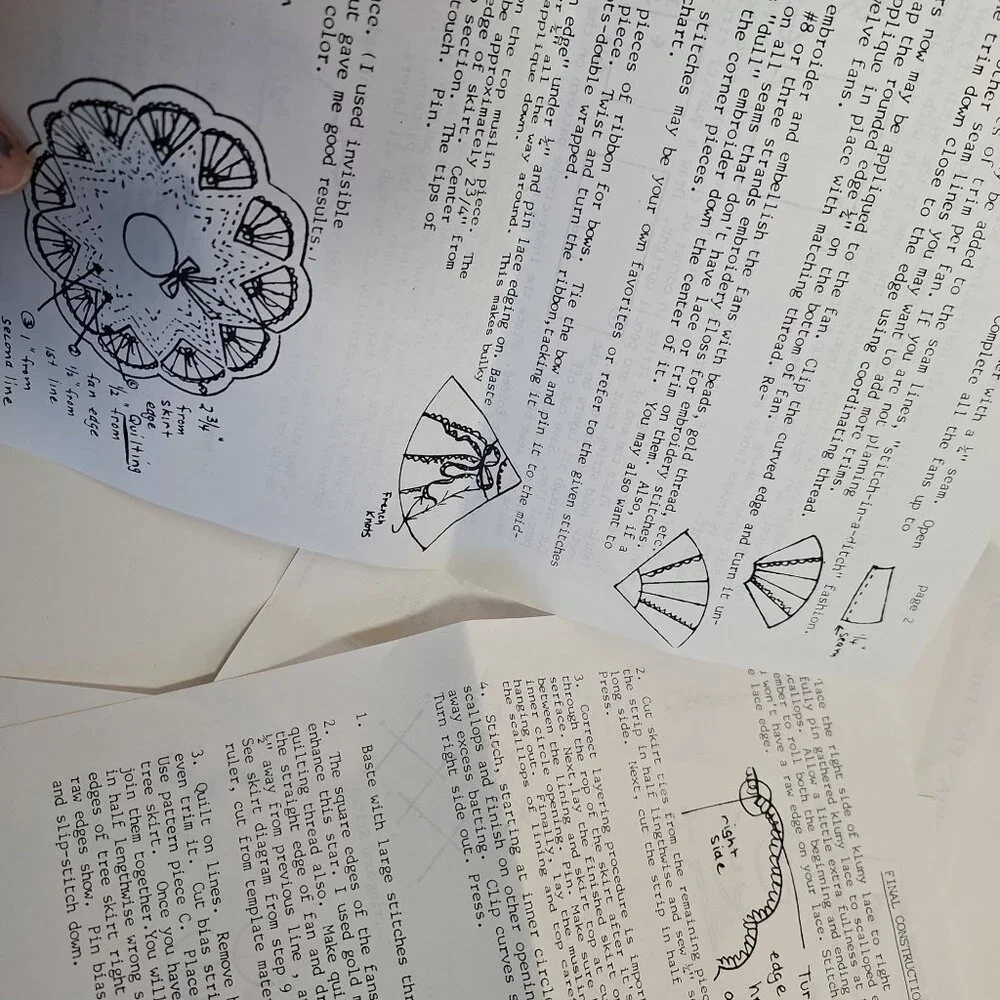 Victorian Fan Tree Skirt Pattern Complete Sewing Instructions 1985 Susan Bartlet - Picture 6 of 7